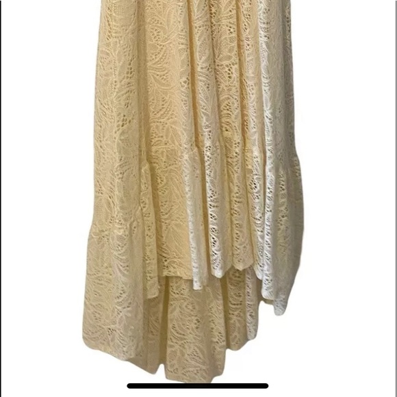 Vince Camuto lace halter sundress size 12 Ivory High Low Hem Lined $148 NWT - Picture 10 of 12
